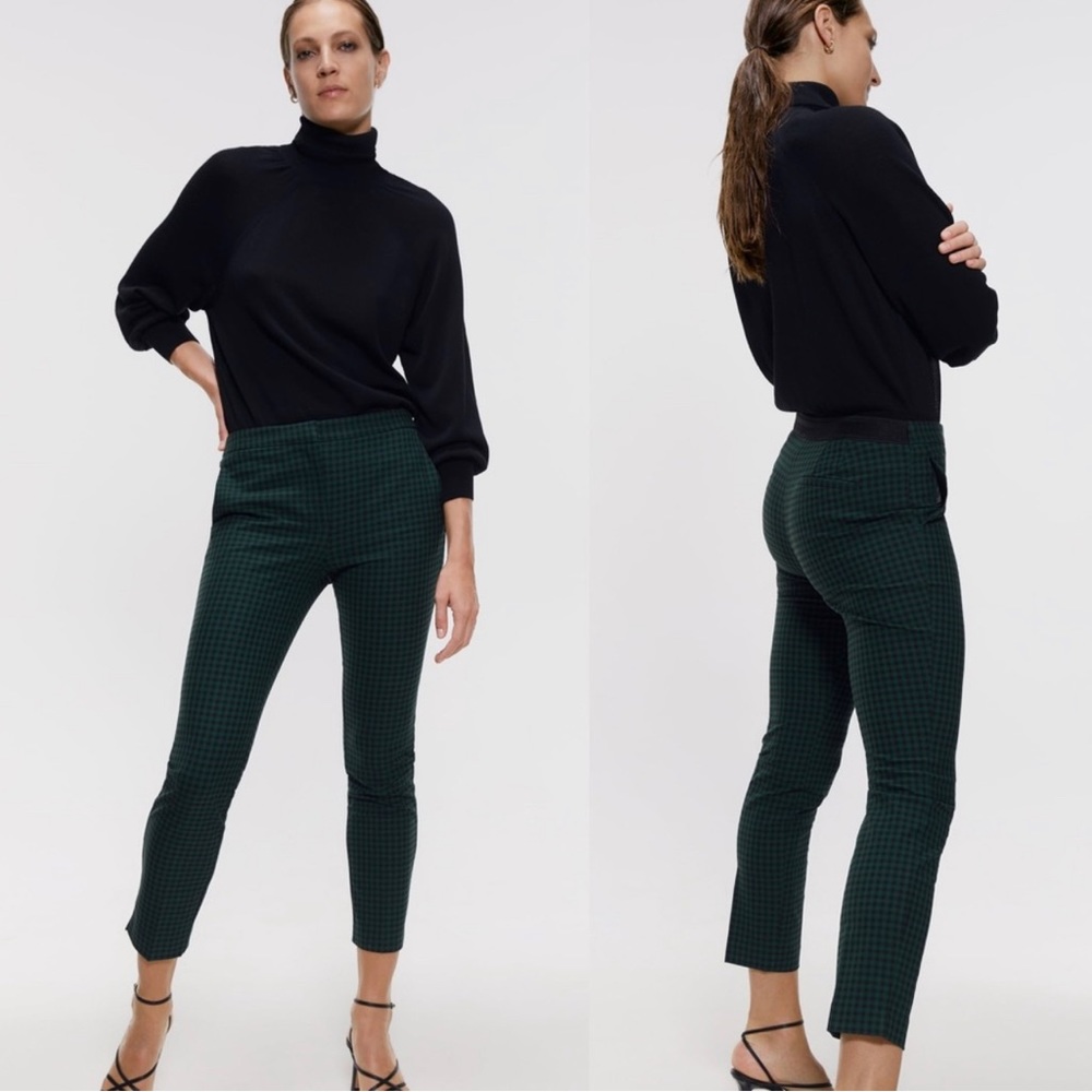 Zara checkered cigarette pants size M
